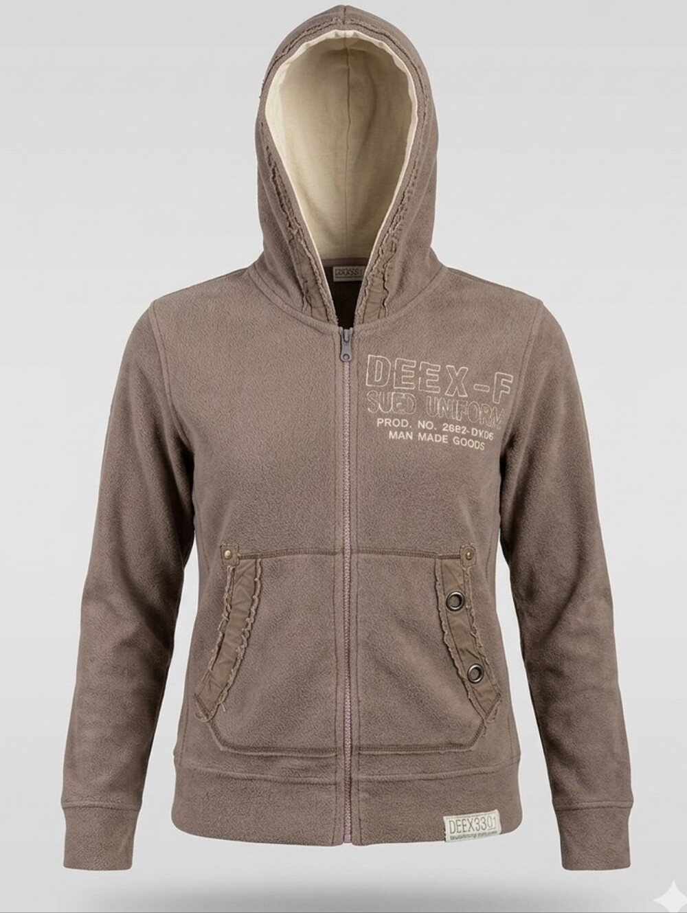 DEEX Sage Green Full Zip Fleece Cozy Layering Versatile Women's Hoodie Size M
